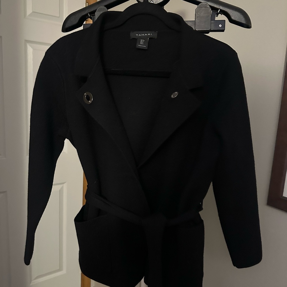 Tahari Women's Black Double-Breasted Blazer